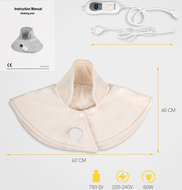 PODUSZKA ELEKTRYCZNA / KOŁNIERZ ROZGRZEWAJĄCY KARK RAMIONA SZYJA