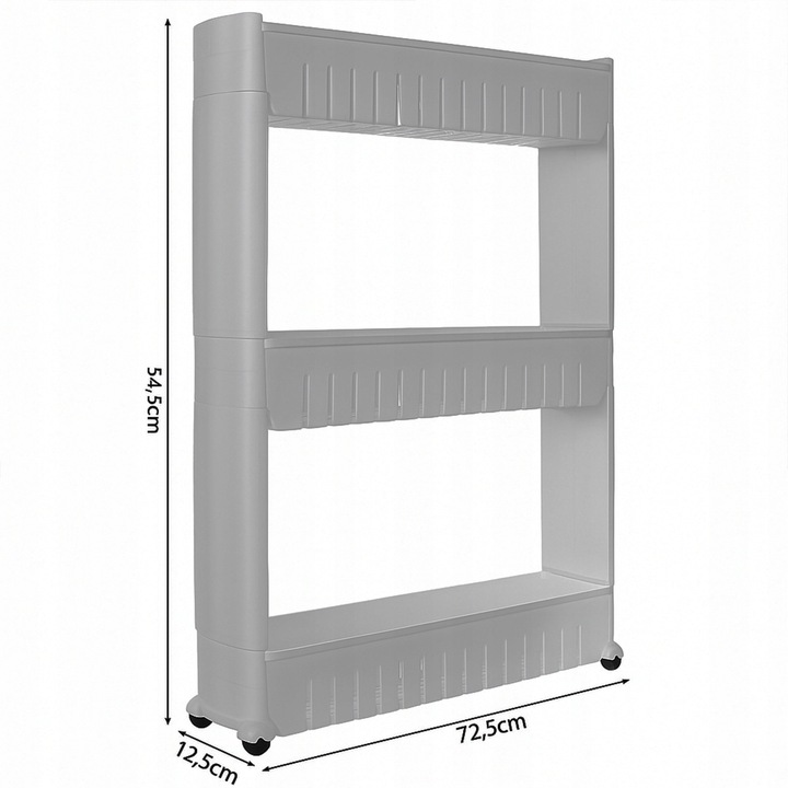 SZAFKA NA KÓŁKACH SKŁADANA WĄSKA PÓŁKA KUCHENNA ŁAZIENKOWA REGAŁ MOBILNY