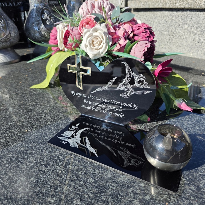 SOLARNY ZNICZ Led Statuetka NA CMENTARZ GRÓB DUŻA Lampka Led z Grawerem