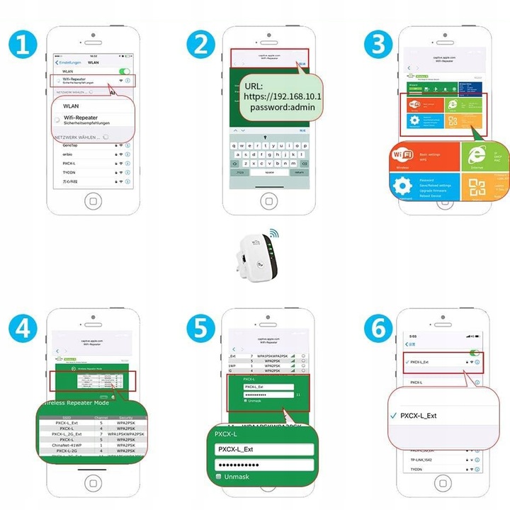 Wzmacniacz sygnału Wi-FI Mocny Repeater Access Point Router 300 Mb/s 2.4GHz