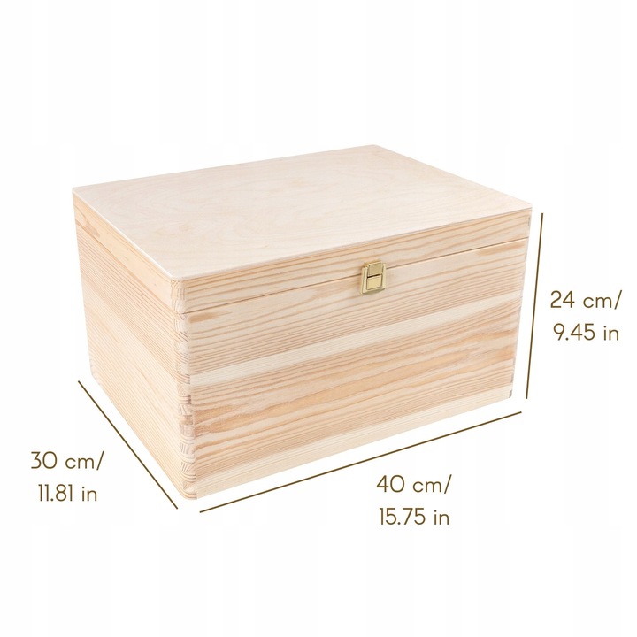 Pudełko drewniane z zamkiem z wiekiem na prezent przechowywania