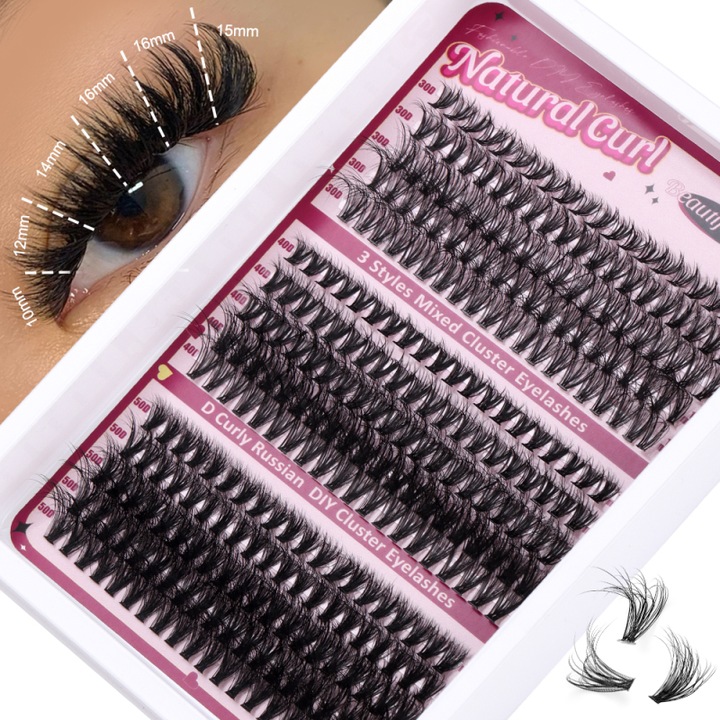 300 SZT SAMODZIELNEGO PRZEDŁUŻANIA RZĘS D CURL CLUSTER IN LASHES PREMIUM