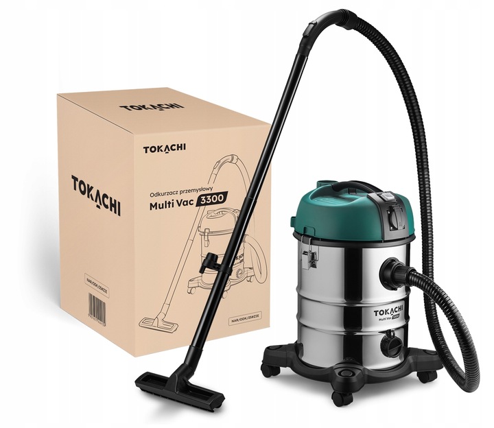 ODKURZACZ PRZEMYSŁOWY MOCNY 3300W BEZWORKOWY MOKRO SUCHO GIPS POPIÓŁ