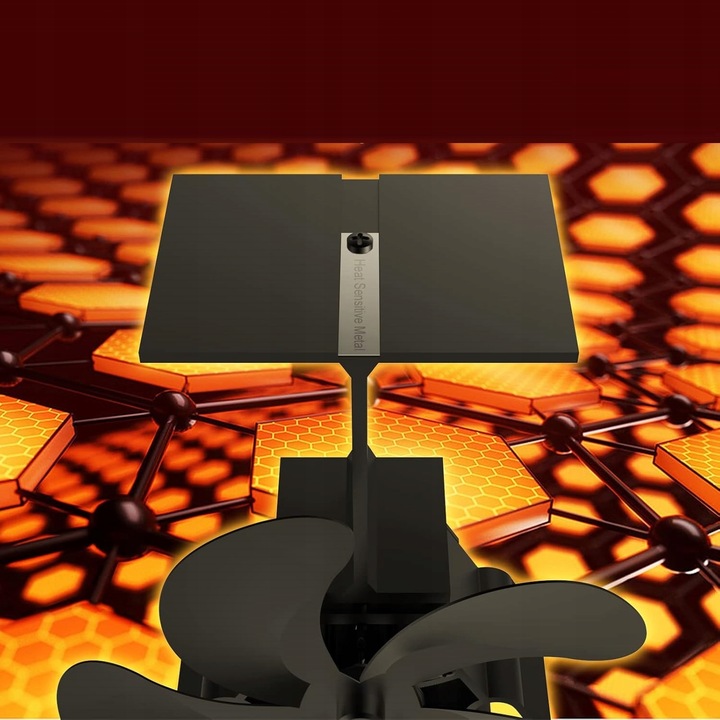 WENTYLATOR KOMINKOWY DO PIECA 5 ŁOPATEK CICHY WIATRAK 40DB ZASILANY