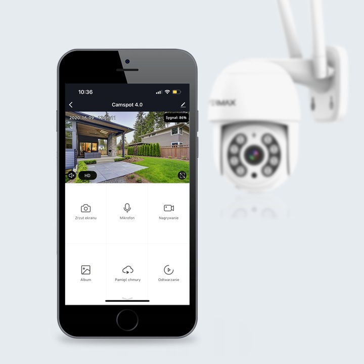 Kamera zewnętrzna OBROTOWA WiFi FULLHD 2MP Overmax