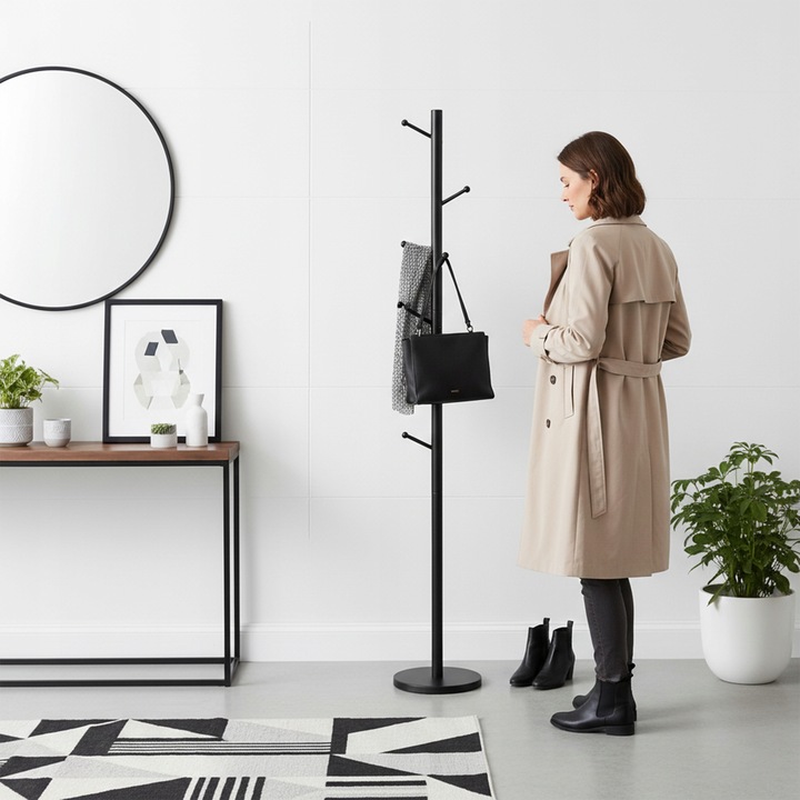 WIESZAK STOJĄCY NA UBRANIA KURTKI STOJAK PODŁOGOWY LOFTOWY DO