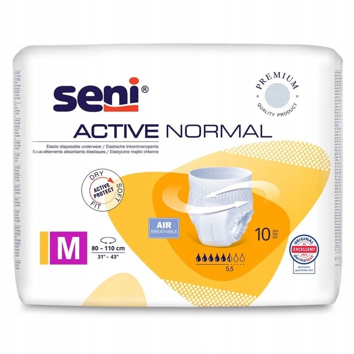 SENI ACTIVE NORMAL M MAJTKI CHŁONNE DLA DOROSŁYCH 10 SZT.