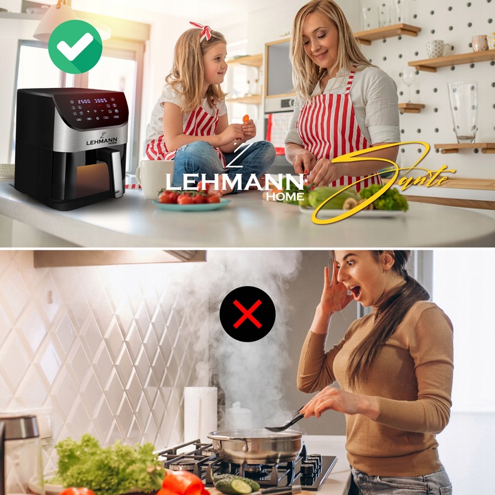 FRYTKOWNICA BEZTŁUSZCZOWA FRYTOWNICA AIRFRYER DUŻA 12 PROGRAMÓW 6l