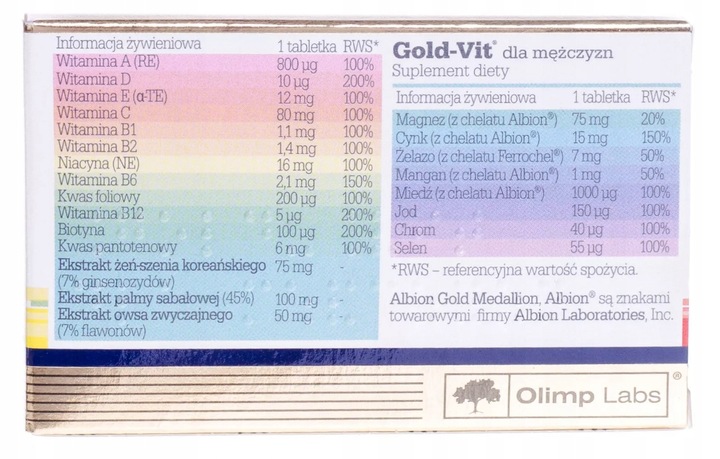 OLIMP GOLD-VIT DLA MĘŻCZYZN 60tabl WITAMINY MĘSKIE