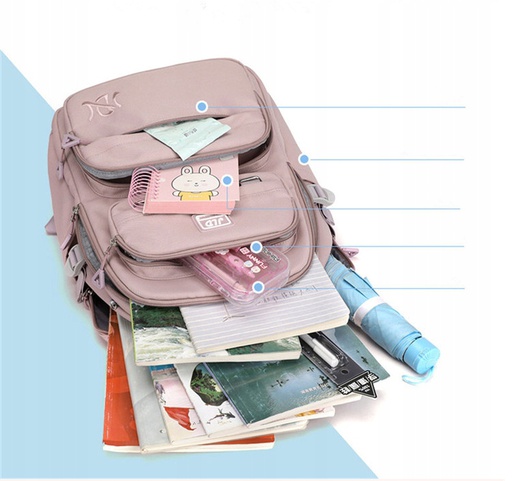 Plecak szkolny różowy (D072)