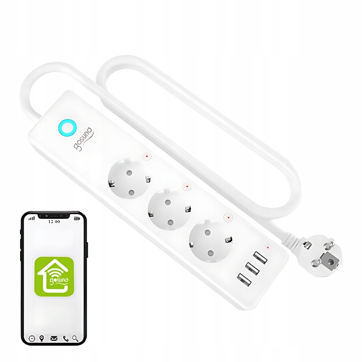 Inteligentna Listwa Zasilająca Wifi Gosund P1 Plus 4x Ac 3x Usb-a Tuya