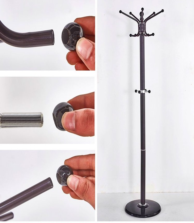 WIESZAK stojący STOJAK na ubrania STABILNY podłoga CZARNY