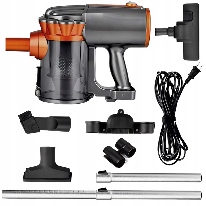 ODKURZACZ PIONOWY RĘCZNY CYKLONOWY BEZWORKOWY MOCNY 650W 5W1 PORĘCZNY