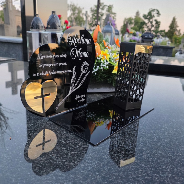 ZNICZ SOLARNY z Grawerem Wieczna Lampka Latarenka LED STATUETKA dla