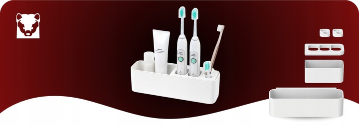 Uchwyt na szczoteczki do zębów Wieszak Organizer łazienkowy Kubek Pojemnik