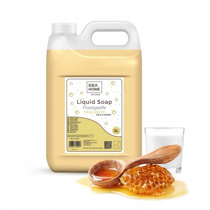 MYDŁO W PŁYNIE 5l FRAGANTE milk&honey KREMOWE mydło do dozowników MYDŁO 5l