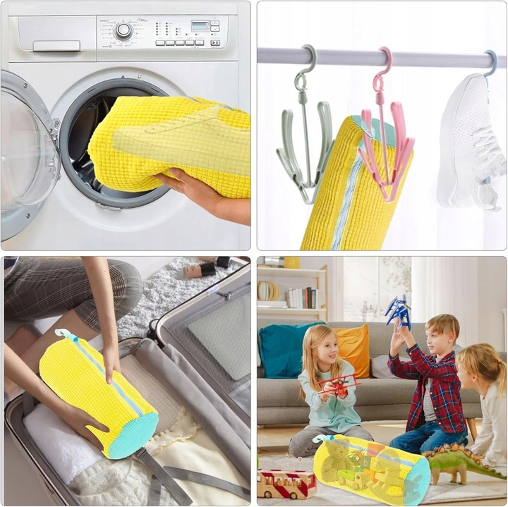 WOREK SIATKA DO PRANIA OBUWIA BUTÓW DO PRALKI ŻÓŁTE