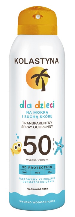 KOLASTYNA SPRAY OCHRONNY DLA DZIECI NA MOKRĄ I SUCHĄ SKÓRĘ SPF50 150ML