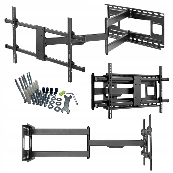 ULTRA MOCNY UCHWYT DO TV 43–80” Z MEGADŁUGIM WYSIĘGNIKIEM 101 cm