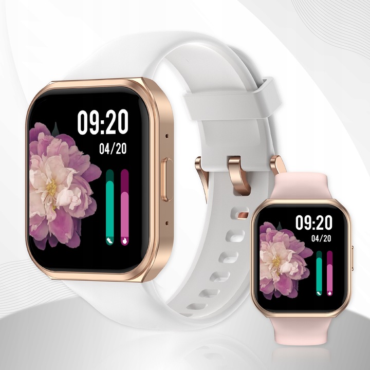 SMARTWATCH ZEGAREK MENU DAMSKI ROZMOWY GRY POLSKIE SMS 2 PASKI SMART