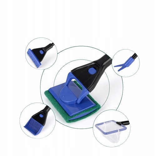 ZESTAW DO CZYSZCZENIA AKWARIUM 5 ELEMENTÓW CZYŚCIK SKROBAK ŁOPATKA 48 CM