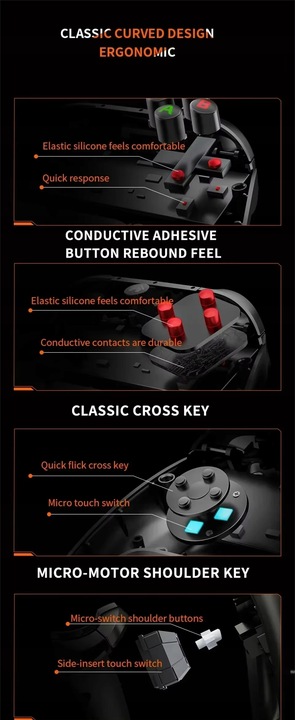 Bezprzewodowy Kontroler Pad Do Gier LENOVO S02 Czarny PC Android iOS Switch