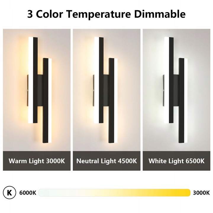 LAMPA LINIOWA SCIENNA LED KINKIET CZARNA ŚCIEMNIALNA NOWOCZESNA DO