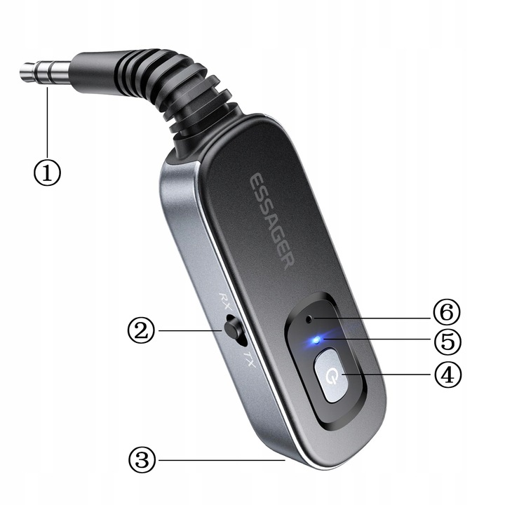 Transmiter odbiornik nadajnik BLUETOOTH 2w1 AUX Minijack 3,5 mm TX RX