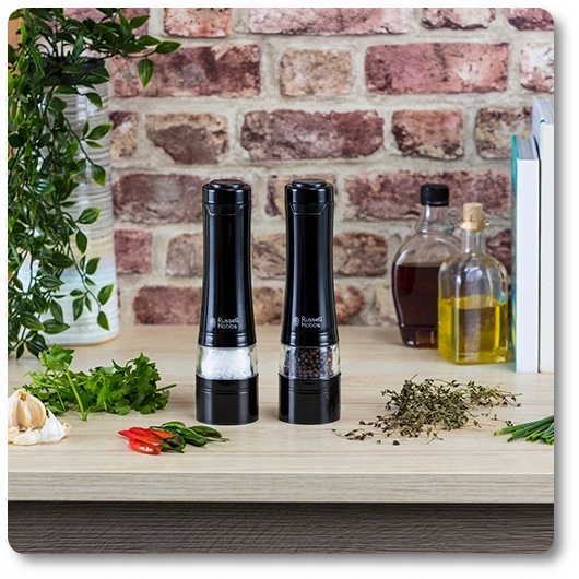 MŁYNKI DO SOLI I PIEPRZU ZESTAW RUSSELL HOBBS 28010-56 2 SZT czarny LED