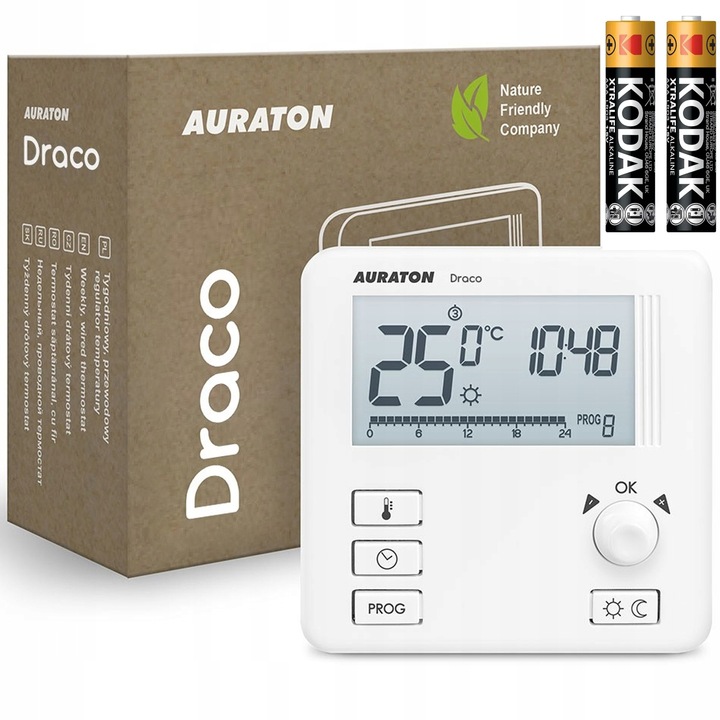 PRZEWODOWY STEROWNIK REGULATOR TEMPERATURY TERMOSTAT POKOJOWY AURATON DRACO
