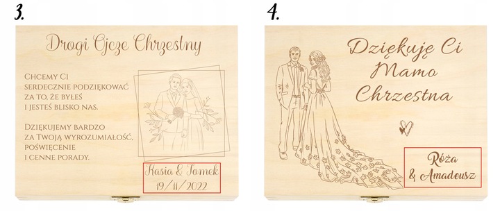 PODZIĘKOWANIE DLA RODZICÓW CHRZESTNYCH NA ŚLUB