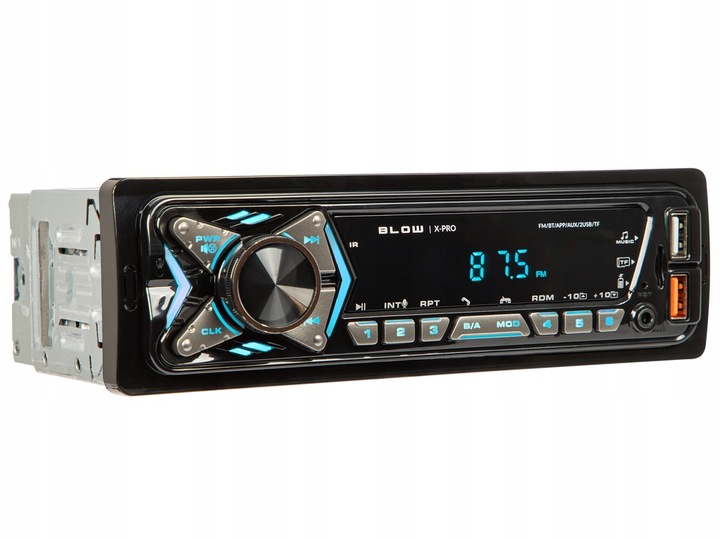 RADIO SAMOCHODOWE BLUETOOTH 1-DIN USB AUX SD MIKROFON PILOT BATERIA