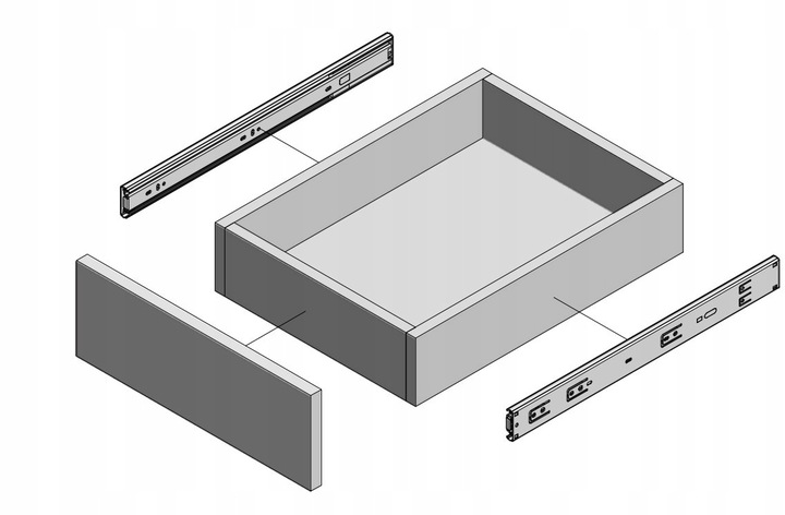 Prowadnica kulkowa GTV VERSALITE PLUS+ 550 mm pełny wysuw cichy domyk