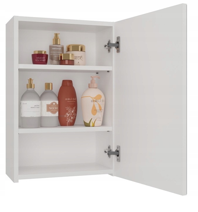 Szafka Wisząca z Lustrem nad Umywalkę Łazienkowa BIAŁA Pola 1xDrzwi 40