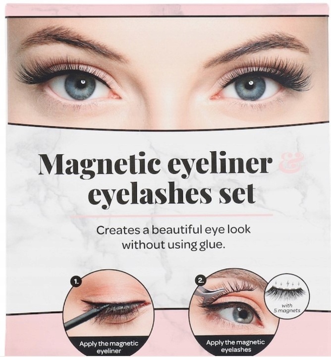 Rzęsy magnetyczne długie + eyeliner +pęseta