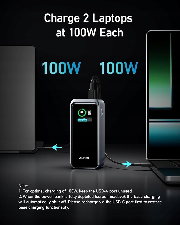 Powerbank Anker 735 Prime 200W PD 20000 mAh 2xUSB-C 1xUSB-A, A1336011