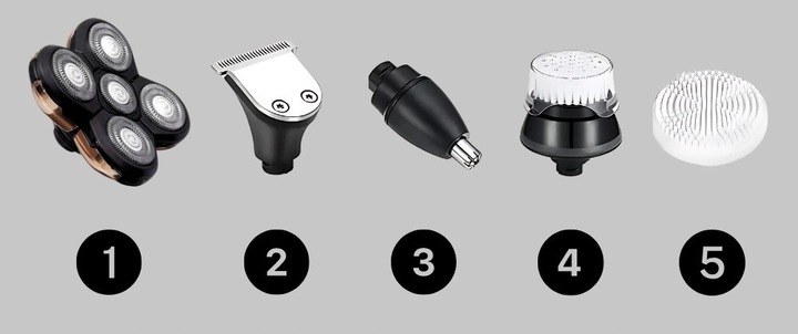 Golarka Męska 5W1 Maszynka do Golenia Brody, Włosów i Głowy - Trymer Alpha