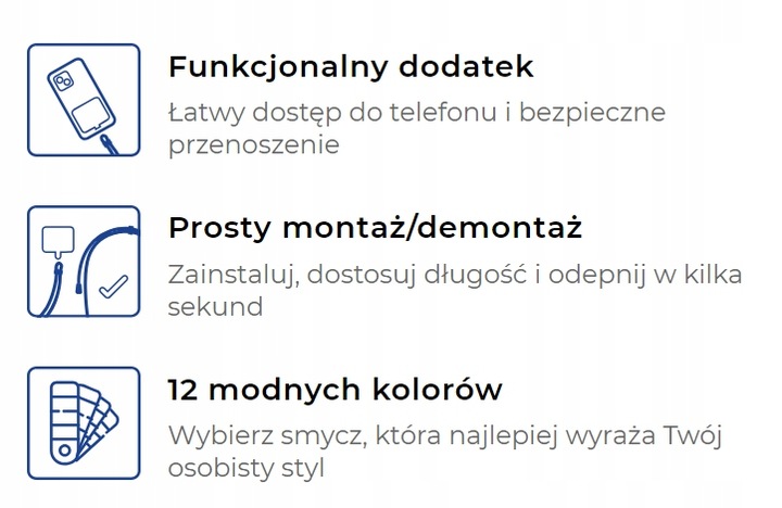 Accessories Black (gold) - 3mk EasyClip Smycz do telefonu regulowana