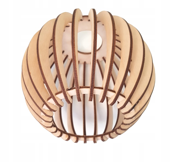 Klosz DREWNIANY do lamp na E27 LOFT KULA drewno