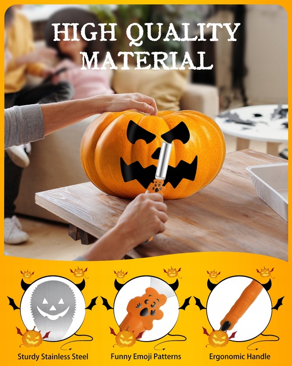 OSTRY ZESTAW DO RZEŹBIENIA DYNI HALLOWEEN