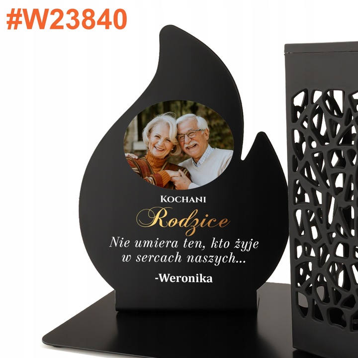 Znicz Solarny na Grób Mamy Taty Dekoracja z Dedykacją Wszystkich Świętych