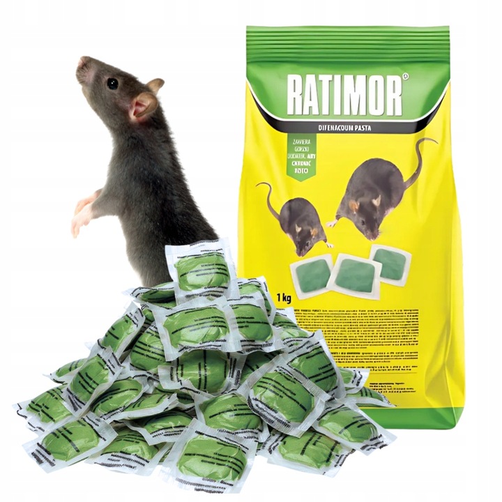 RATIMOR Trutka na szczury i myszy gryzonie w saszetkach Pasta