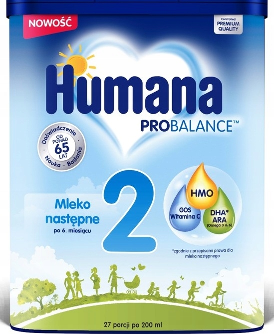 HUMANA 2 HMO MLEKO NASTĘPNE PO 6 MIESIĄCU 750G