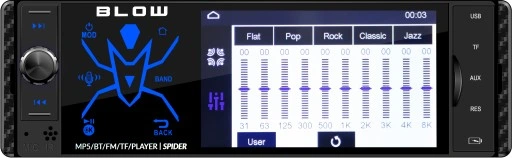 RADIO SAMOCHODOWE 1-DIN BLUETOOTH USB SD AUX DOTYK 4" MIKROFON PILOT ZESTAW