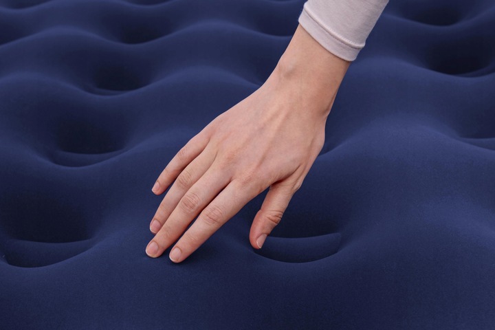 Materac Dmuchany Jednoosobowy Welurowy prawie 2m 185x76 22 cm łóżko