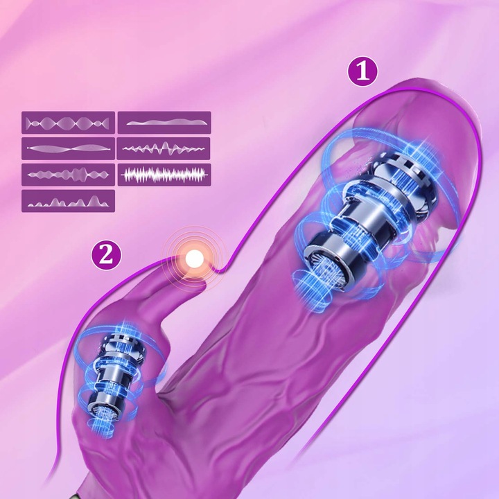 damski wibrator łechtaczk posuwisty z 7 różnymi funkcjami wibracji APP