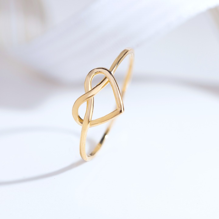 ZŁOTY PIERŚCIONEK pr.333 Serce Nieskończoność r.18