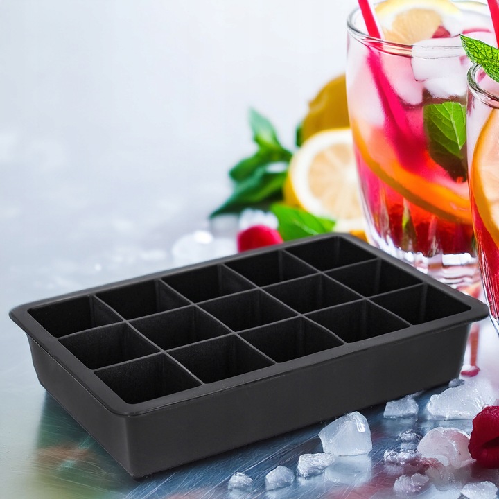6x Foremki do lodu silikonowe forma do 15 kostek lodu z pokrywką