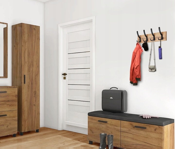 KLASYCZNY ŚCIENNY WIESZAK NA UBRANIA WIESZAK DO PRZEDPOKOJU Z 4