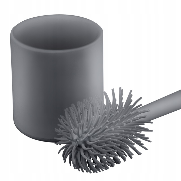 Szczotka do WC toaletowa silikonowa szara do łazienki antybakteryjna